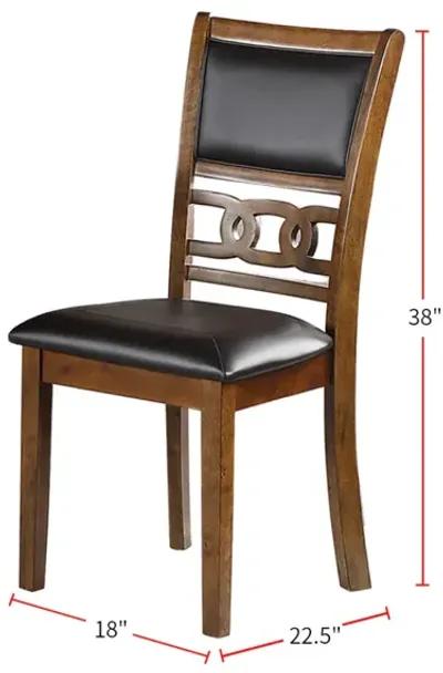 Set Of 2 Upholstered Dining Chair In Walnut Finish