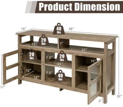 TV Stand Entertainment Console Center with 2 Cabinets