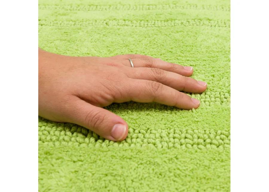 Cotton Reversible Fiesta Lime 1' 9" x 2' 10" Bath Mat