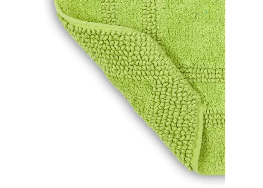 Cotton Reversible Fiesta Lime 1' 9" x 2' 10" Bath Mat