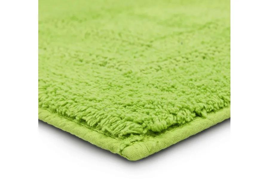 Cotton Reversible Fiesta Lime 1' 9" x 2' 10" Bath Mat