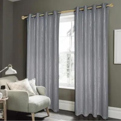 Rt Designers Collection Luxurious Iceland Metallic All Season Blackout Curtain Grommet Curtain Panel 54" X 84" Charcoal