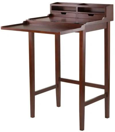 Brighton High Desk with 2 Drawers, Walnut