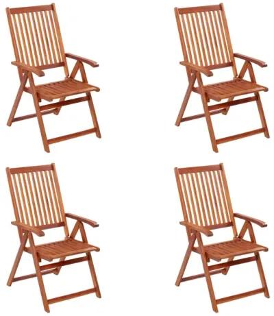 vidaXL Folding Patio Chairs 4 pcs Solid Acacia Wood