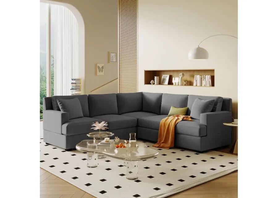 Merax Sectional Modular Sofa with 2 Tossing Cushions