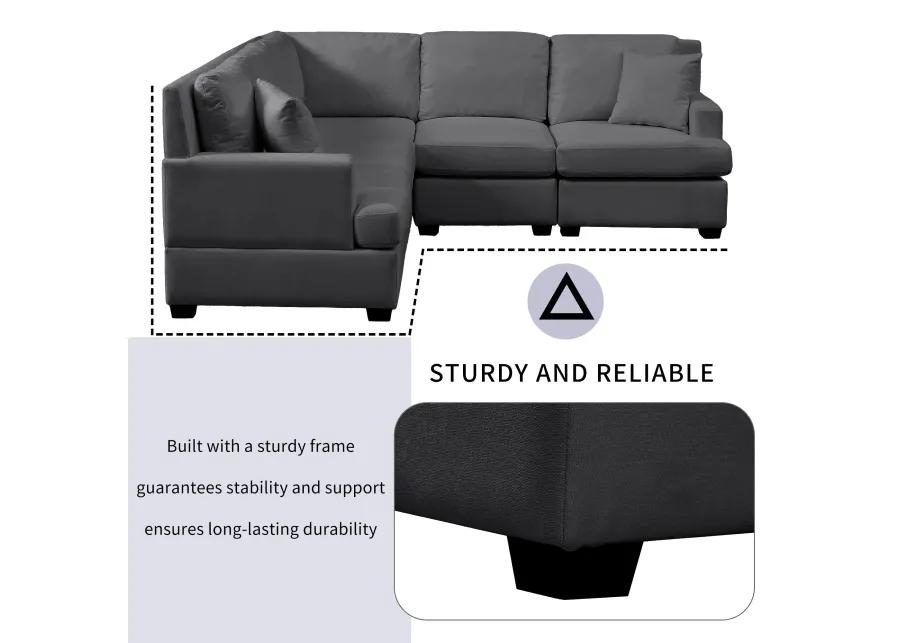 Merax Sectional Modular Sofa with 2 Tossing Cushions