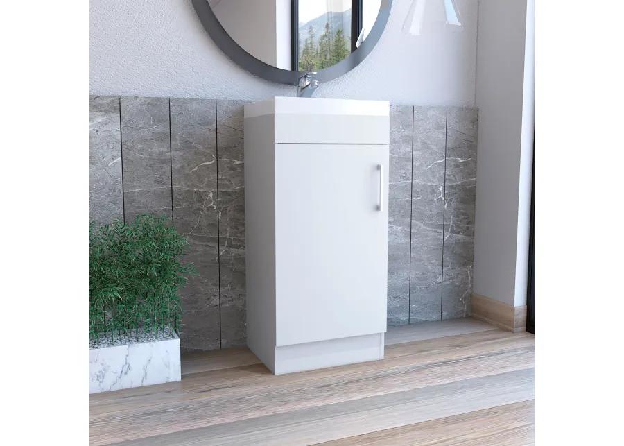 Sevilla Bathroom Vanity with Single Door Cabinet, White, Bathroom