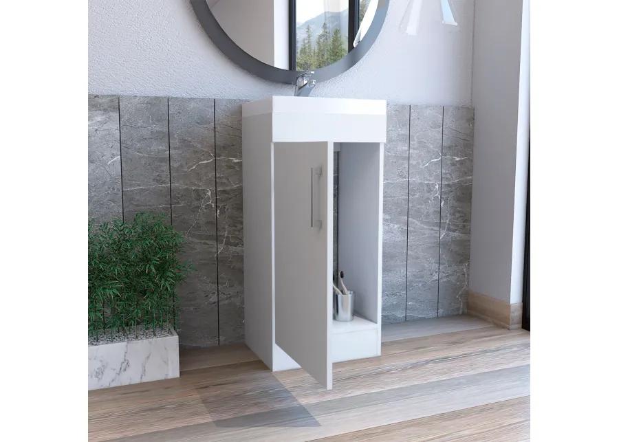 Sevilla Bathroom Vanity with Single Door Cabinet, White, Bathroom