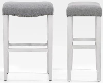 WestinTrends 29" Upholstered Saddle Seat Bar Stool (Set of 2)