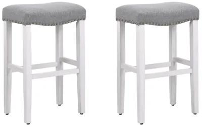 WestinTrends 29" Upholstered Saddle Seat Bar Stool (Set of 2)