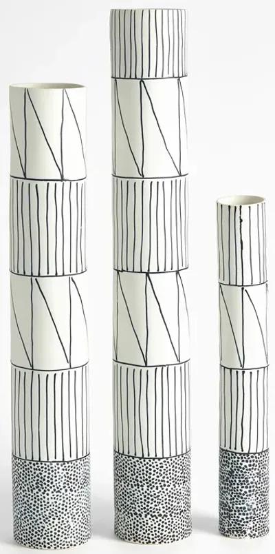 Tribal Stick Vase-White Small