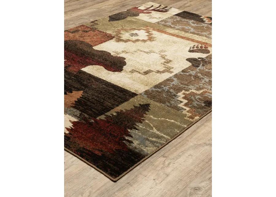 Woodlands 6'7" x 9'2" Brown Rug