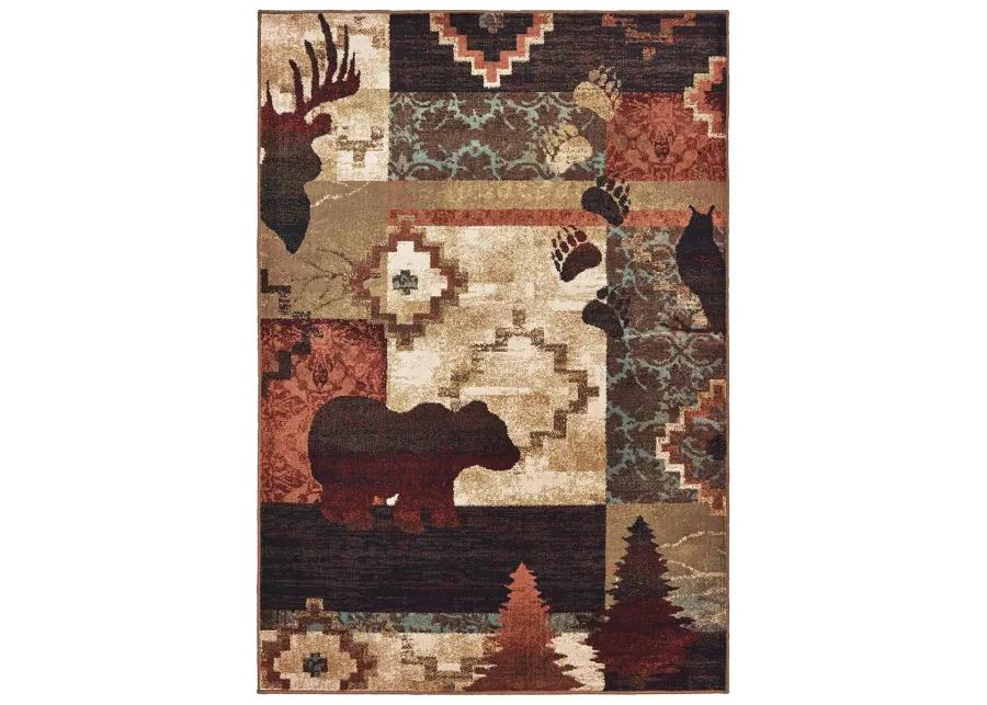 Woodlands 6'7" x 9'2" Brown Rug