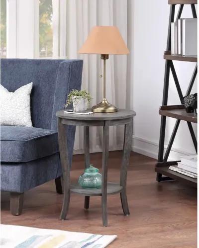 Convenience Concepts American Heritage Round End Table, Dark Gray Wirebrush