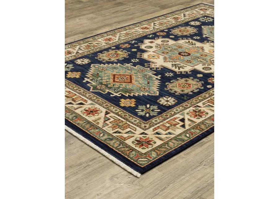 Lilihan 6'7" x 9'6" Navy Rug