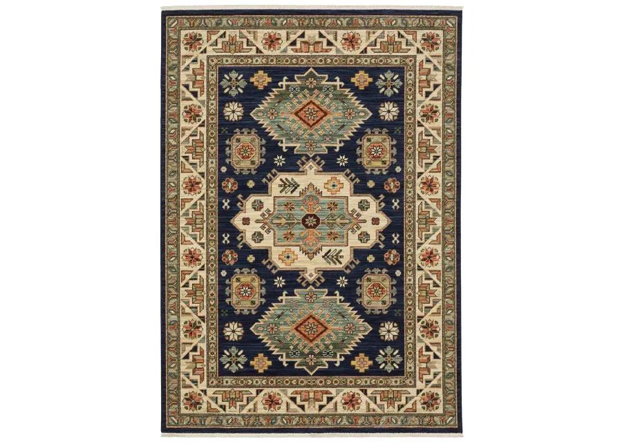 Lilihan 6'7" x 9'6" Navy Rug