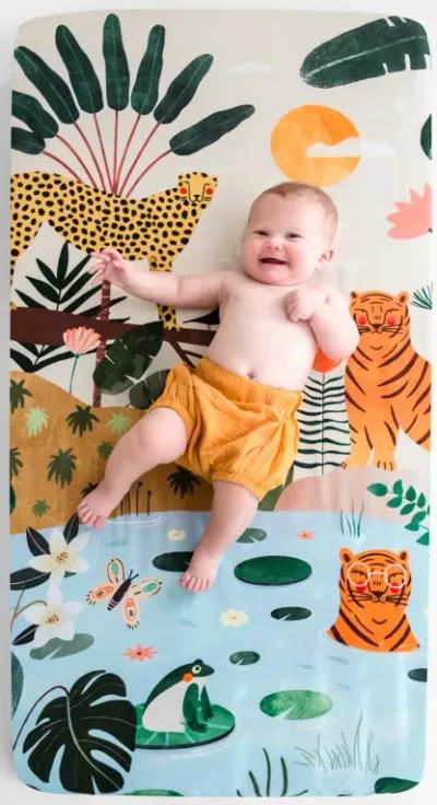 In the Jungle 100% Cotton Fitted Crib Sheet