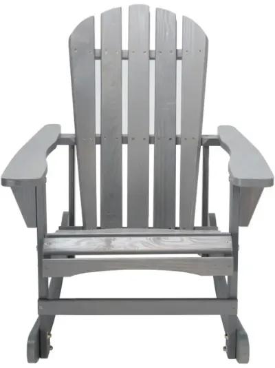 Gray Adirondack Rocking Chair for Outdoor Relaxation