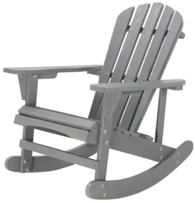 Gray Adirondack Rocking Chair for Outdoor Relaxation