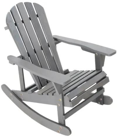 Gray Adirondack Rocking Chair for Outdoor Relaxation