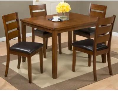 Jofran Plantation Five Piece Dining Set - Table with Four Faux Leather Chairs