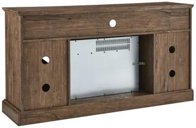 60 Inch Electric Fireplace Entertainment Center With Door Sensor-Reclaimed Barnwood Color