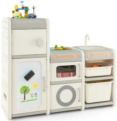 Multipurpose Toy Chest and Bookshelf with Magnetic Whiteboard