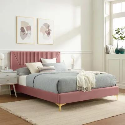 Modway - Yasmine Channel Tufted Performance Velvet Twin Platform Bed