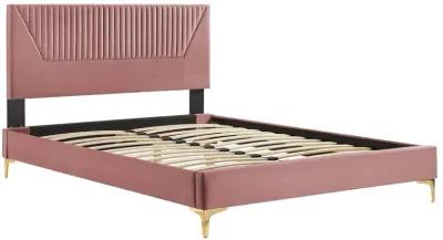 Modway - Yasmine Channel Tufted Performance Velvet Twin Platform Bed