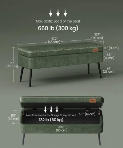 Storage Ottoman Bench with Steel Legs