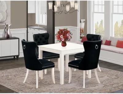 5 Piece Dining Room Furniture Set Consists of a Square Kitchen Table