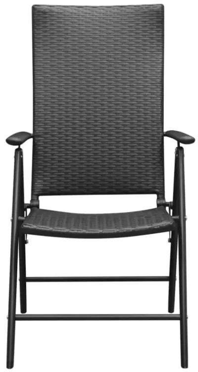 vidaXL Stackable Garden Chairs 2 pcs Poly Rattan Black