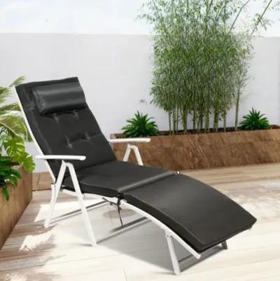 Hivvago Adjustable Outdoor Lightweight Folding Chaise Lounge Chair with Pillow