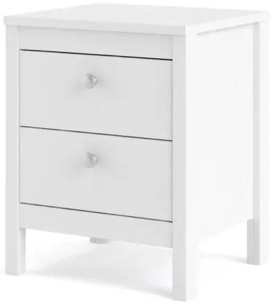 Tvilum Madrid 2 Drawer Nightstand, White