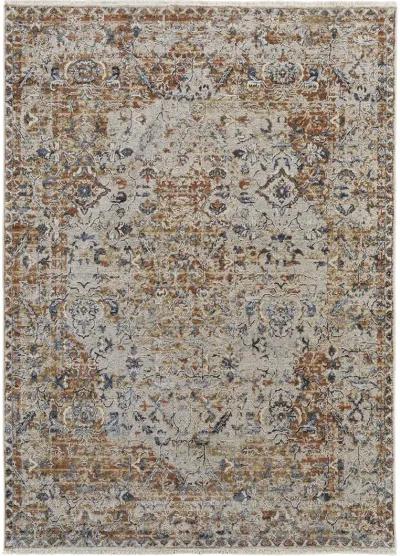 Kaia 39HVF Tan/Ivory/Orange 3' x 8' Rug