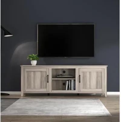 TV Stand Storage Media Console Entertainment Center With Two Doors, Walnut