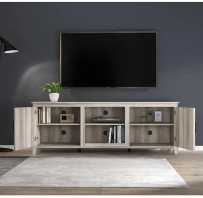 TV Stand Storage Media Console Entertainment Center With Two Doors, Walnut