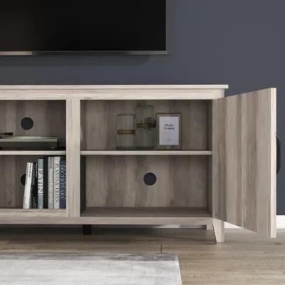 TV Stand Storage Media Console Entertainment Center With Two Doors, Walnut