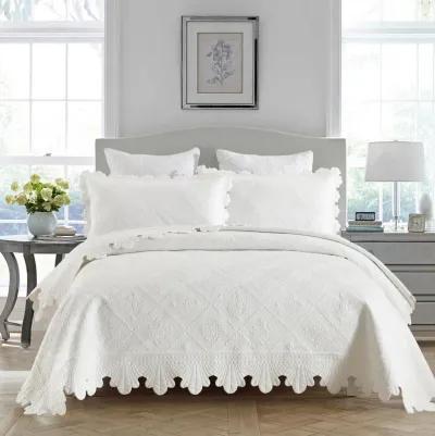 MarCielo 100% Cotton Oversized Bedspread Quilt Set Embroidery TK