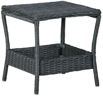 vidaXL 2 Piece Garden Lounge Set with Cushions Poly Rattan Dark Gray