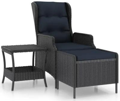 vidaXL 2 Piece Garden Lounge Set with Cushions Poly Rattan Dark Gray