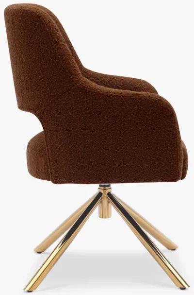 WestinTrends Genevieve Mid-Century Modern Wide Boucle Swivel Accent Arm Chair