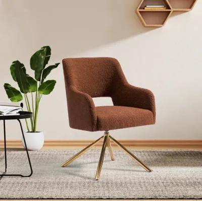 WestinTrends Genevieve Mid-Century Modern Wide Boucle Swivel Accent Arm Chair