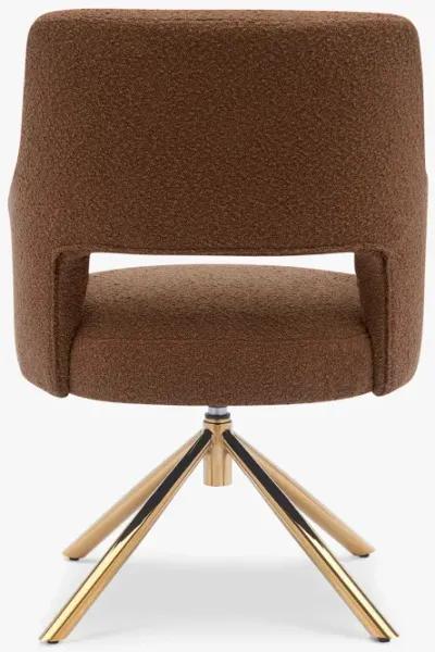 WestinTrends Genevieve Mid-Century Modern Wide Boucle Swivel Accent Arm Chair