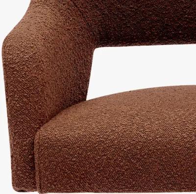 WestinTrends Genevieve Mid-Century Modern Wide Boucle Swivel Accent Arm Chair