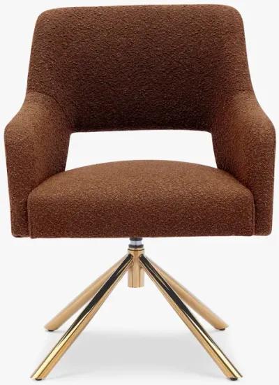 WestinTrends Genevieve Mid-Century Modern Wide Boucle Swivel Accent Arm Chair