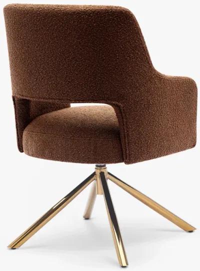 WestinTrends Genevieve Mid-Century Modern Wide Boucle Swivel Accent Arm Chair