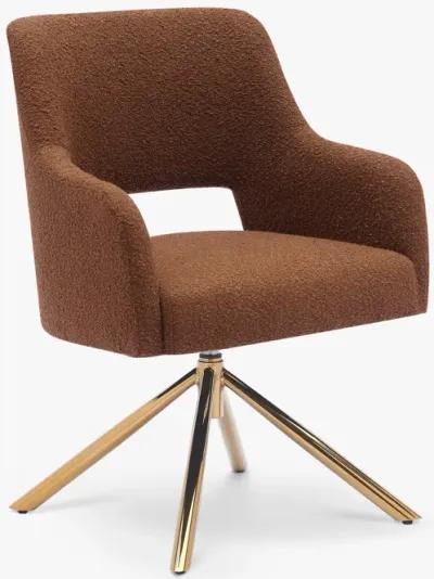 WestinTrends Genevieve Mid-Century Modern Wide Boucle Swivel Accent Arm Chair