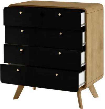 Leva Scandinavian 4 Drawer Curved Dresser