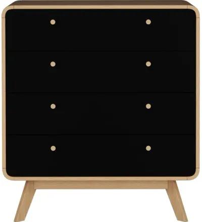 Leva Scandinavian 4 Drawer Curved Dresser